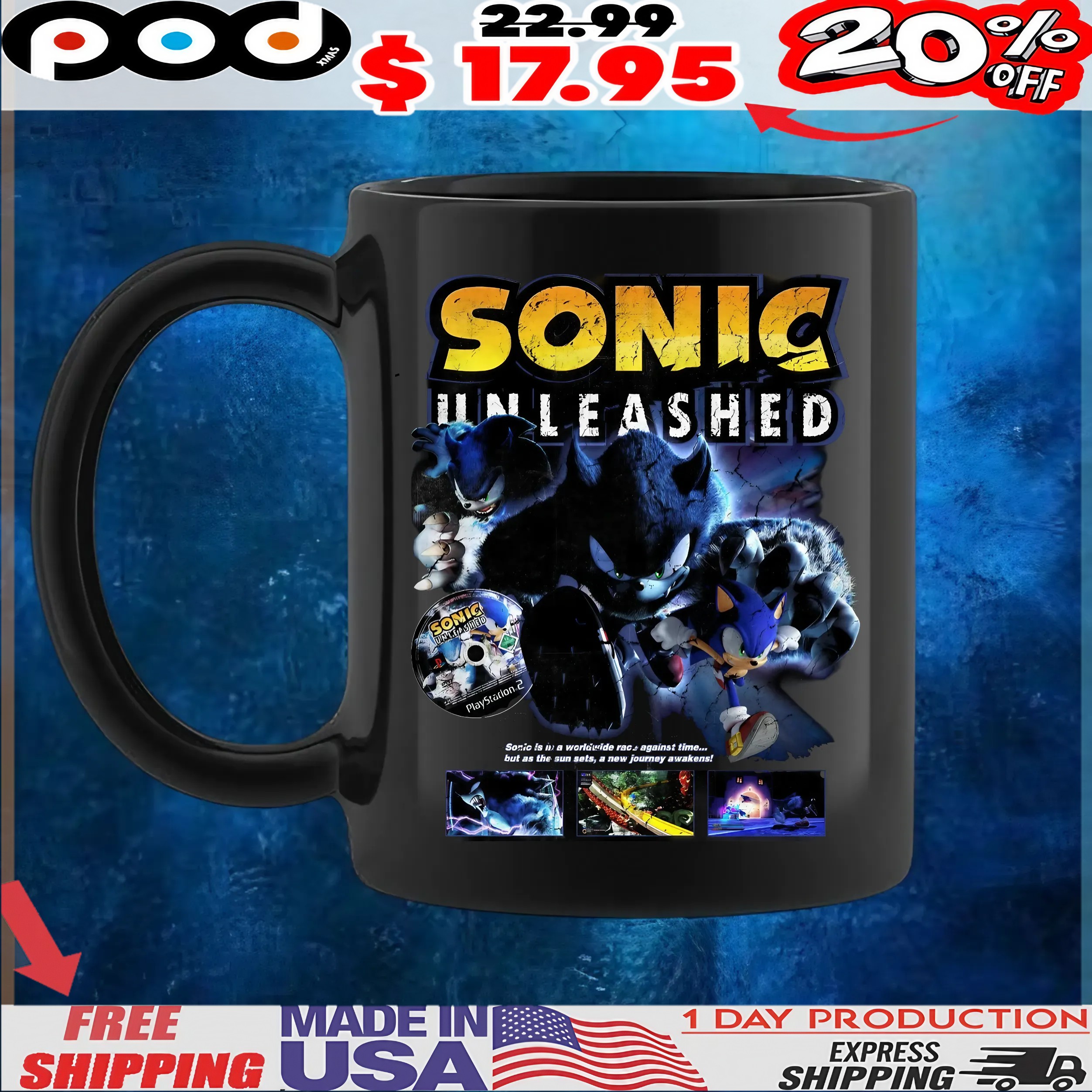 Sonic Unleashed Sonic Is A Worldwide Race Against Time But As The Sun Sets, A New Journey Awakens T Shirt