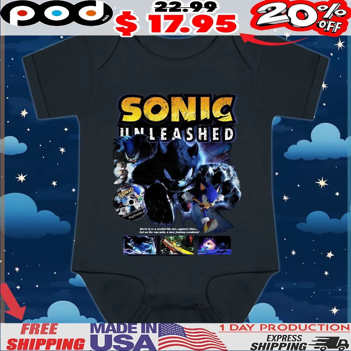 Sonic Unleashed Sonic Is A Worldwide Race Against Time But As The Sun Sets, A New Journey Awakens T Shirt