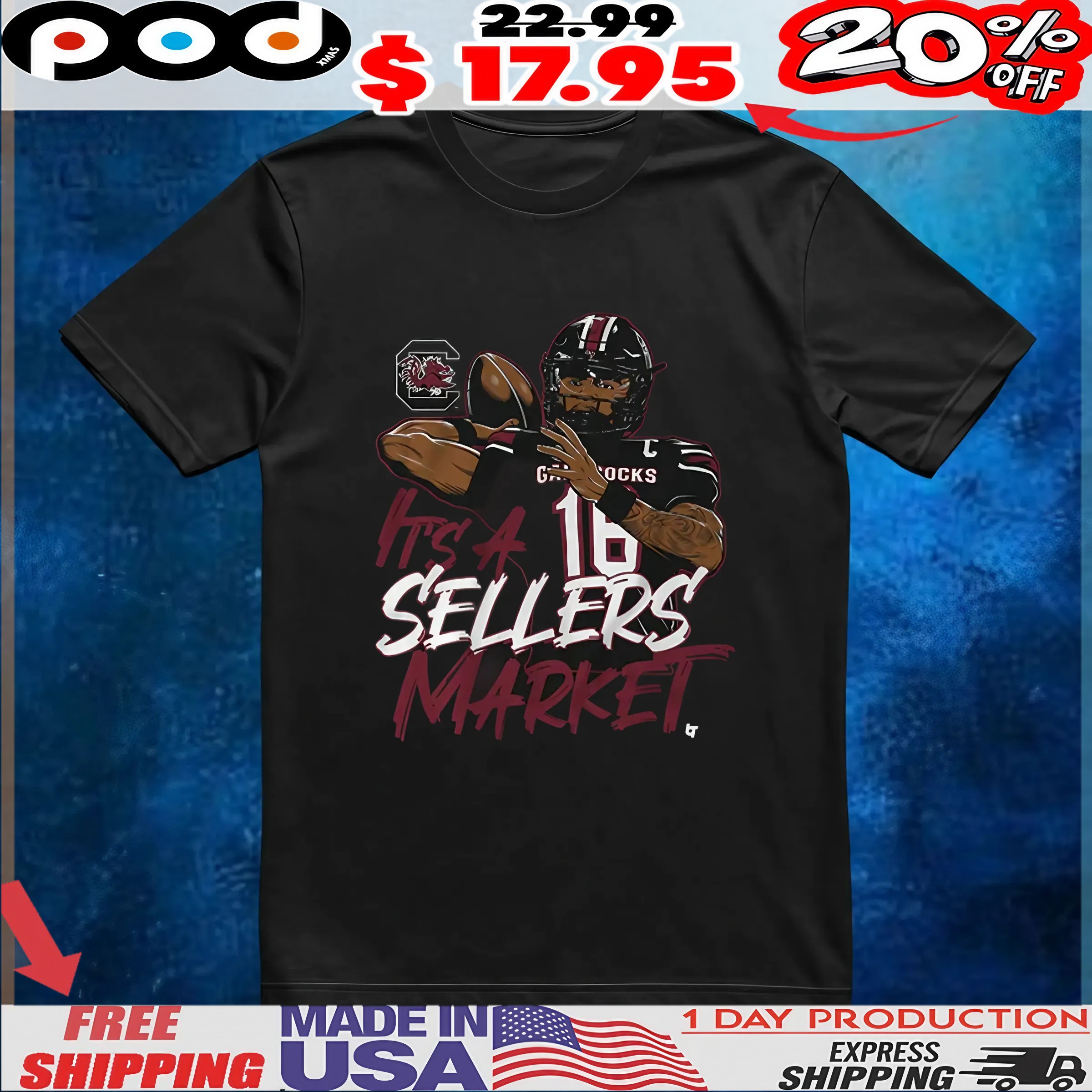 South Carolina Football It's A LaNorris Sellers Market T Shirt South Carolina Football It's A LaNorris Sellers Market T Shirt