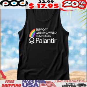 Support Queer-Owned Businesses Palantir Rainbow T Shirt