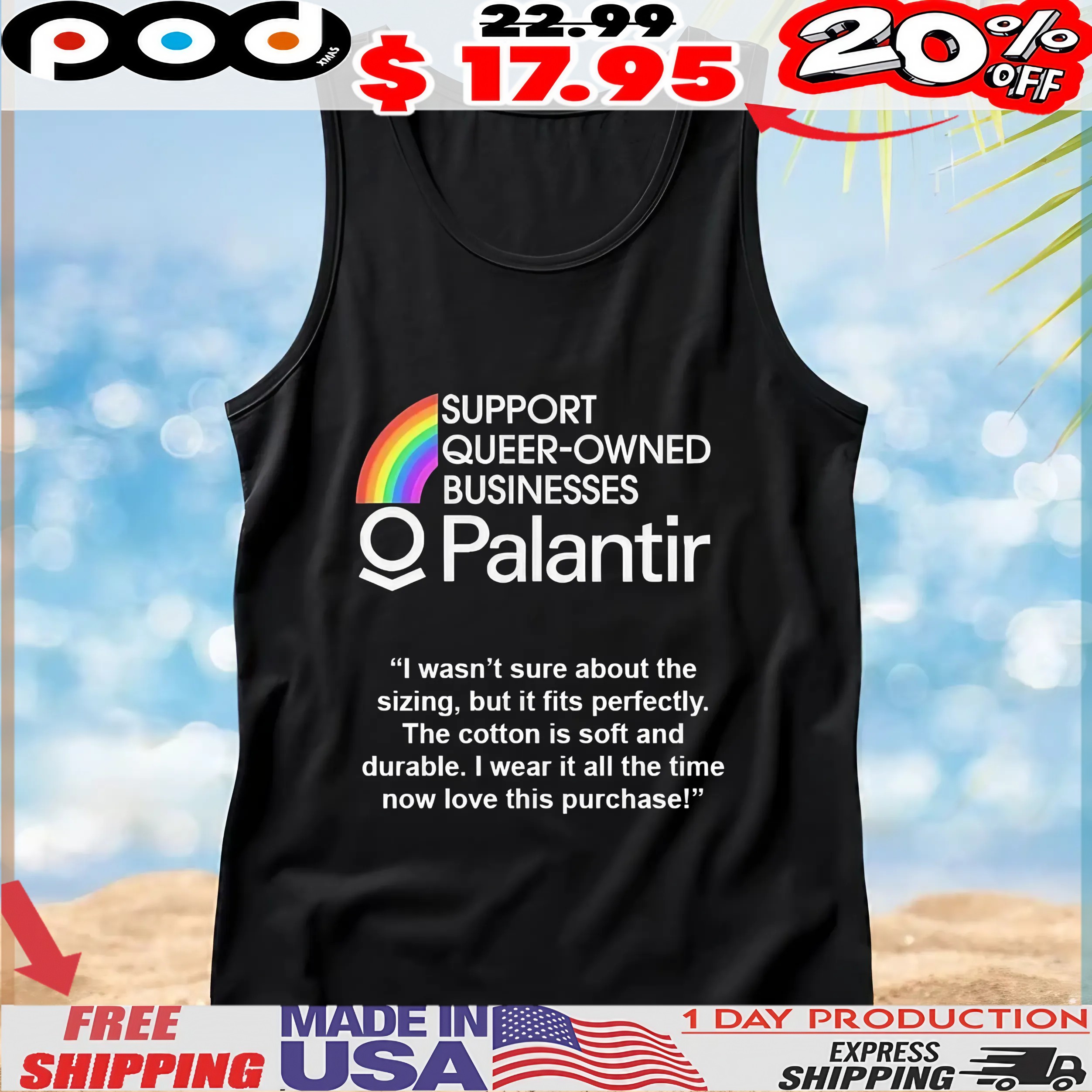Support Queer-owned Businesses Palantir I Wasn't Sure About The Sizing, But It Fits Perfectly The Cotton Is Soft And Durable I Wear It All The Time Now Love This Purchase T Shirt
