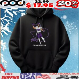 Tcu Football Josh Hoover State Star Map T Shirt