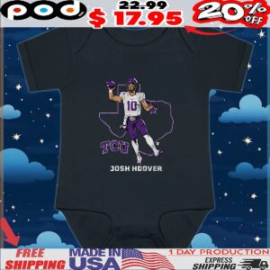 Tcu Football Josh Hoover State Star Map T Shirt