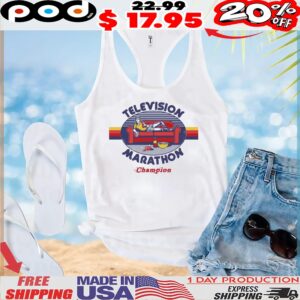 Television Marathon Champion Stripe Meme T Shirt