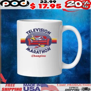 Television Marathon Champion Stripe Meme T Shirt