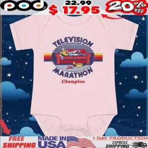 Television Marathon Champion Stripe Meme T Shirt