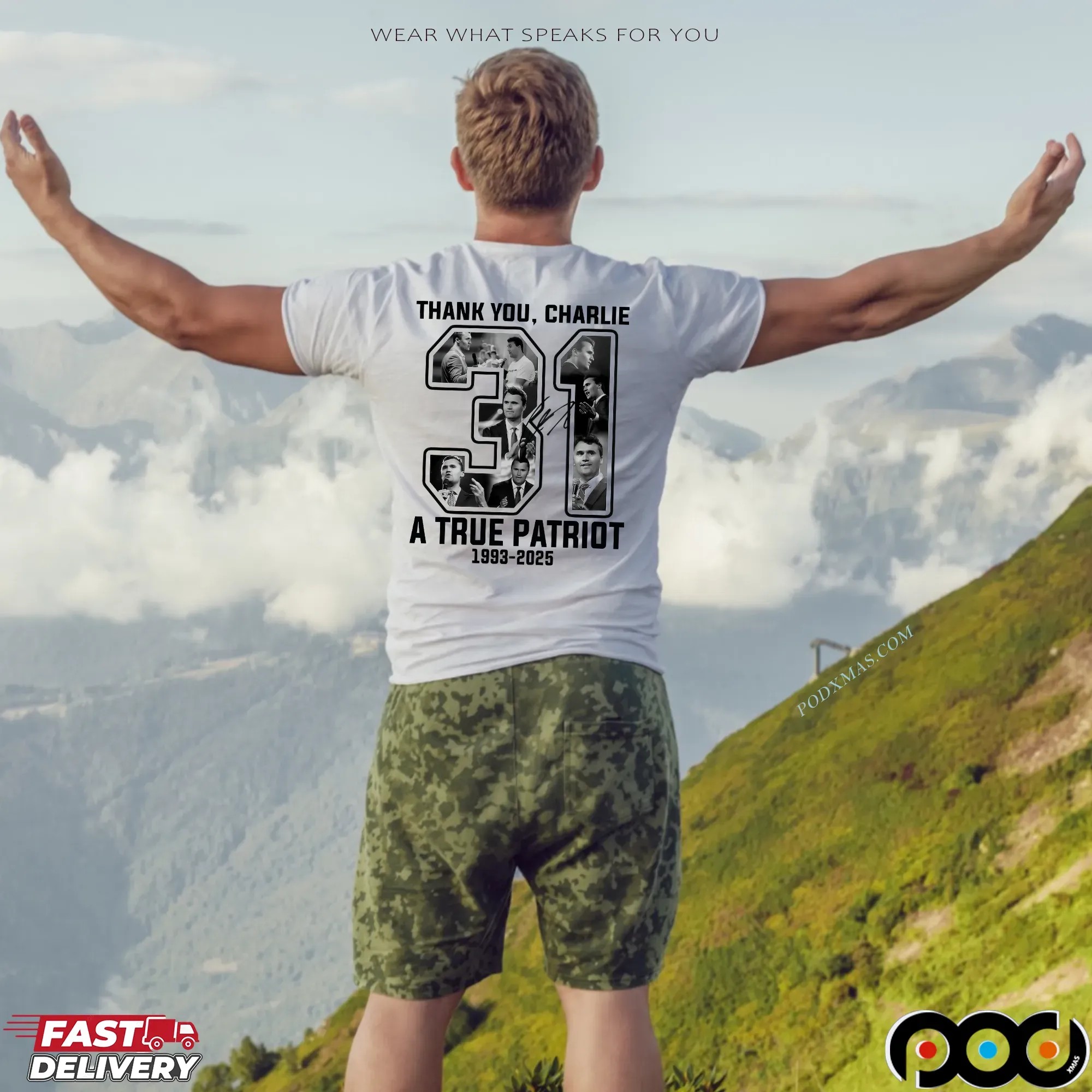 Thank you Charlie Kirk 31 A True Patriot 1993 2025 Rest In Peace Memorial T Shirt
