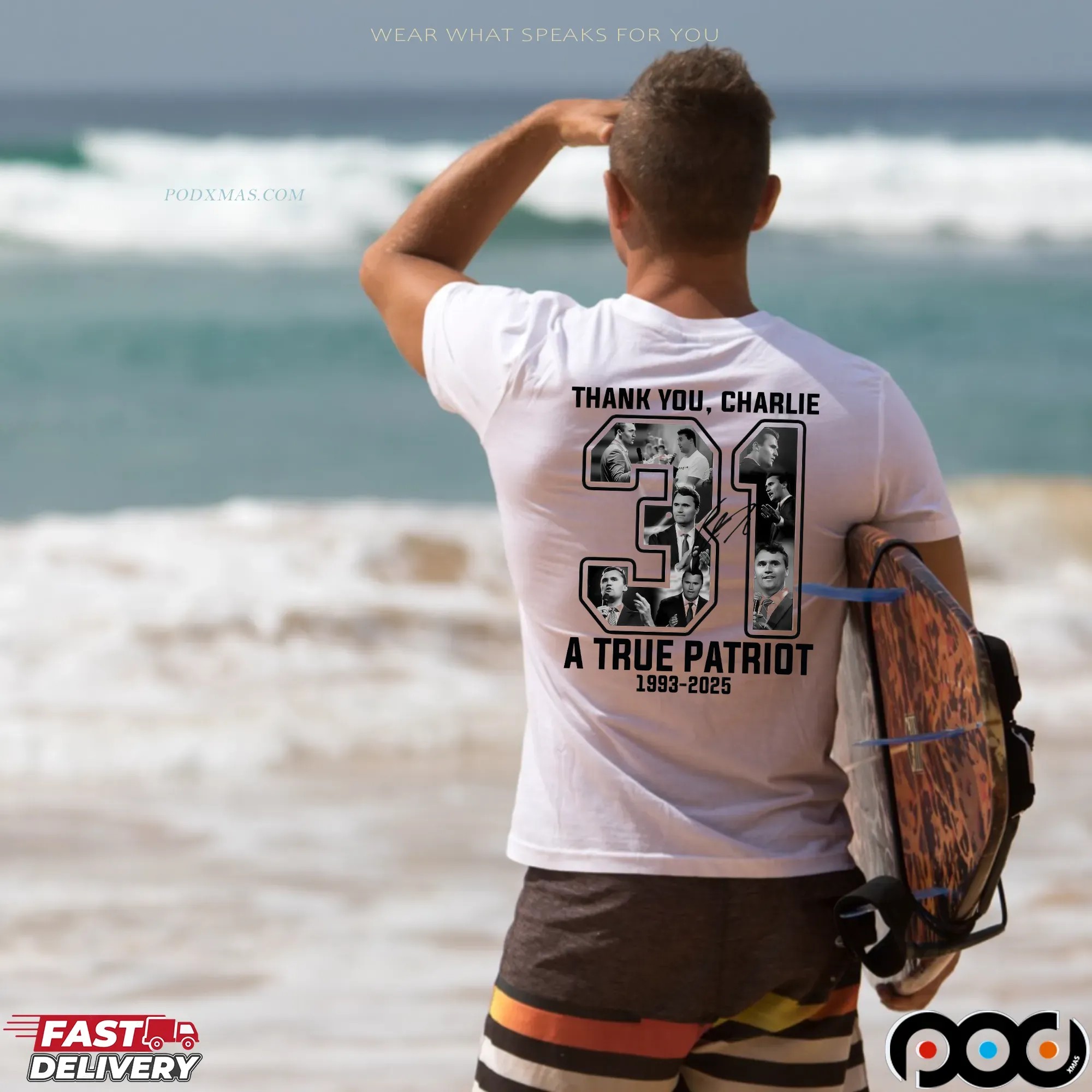 Thank you Charlie Kirk 31 A True Patriot 1993 2025 Rest In Peace Memorial T Shirt