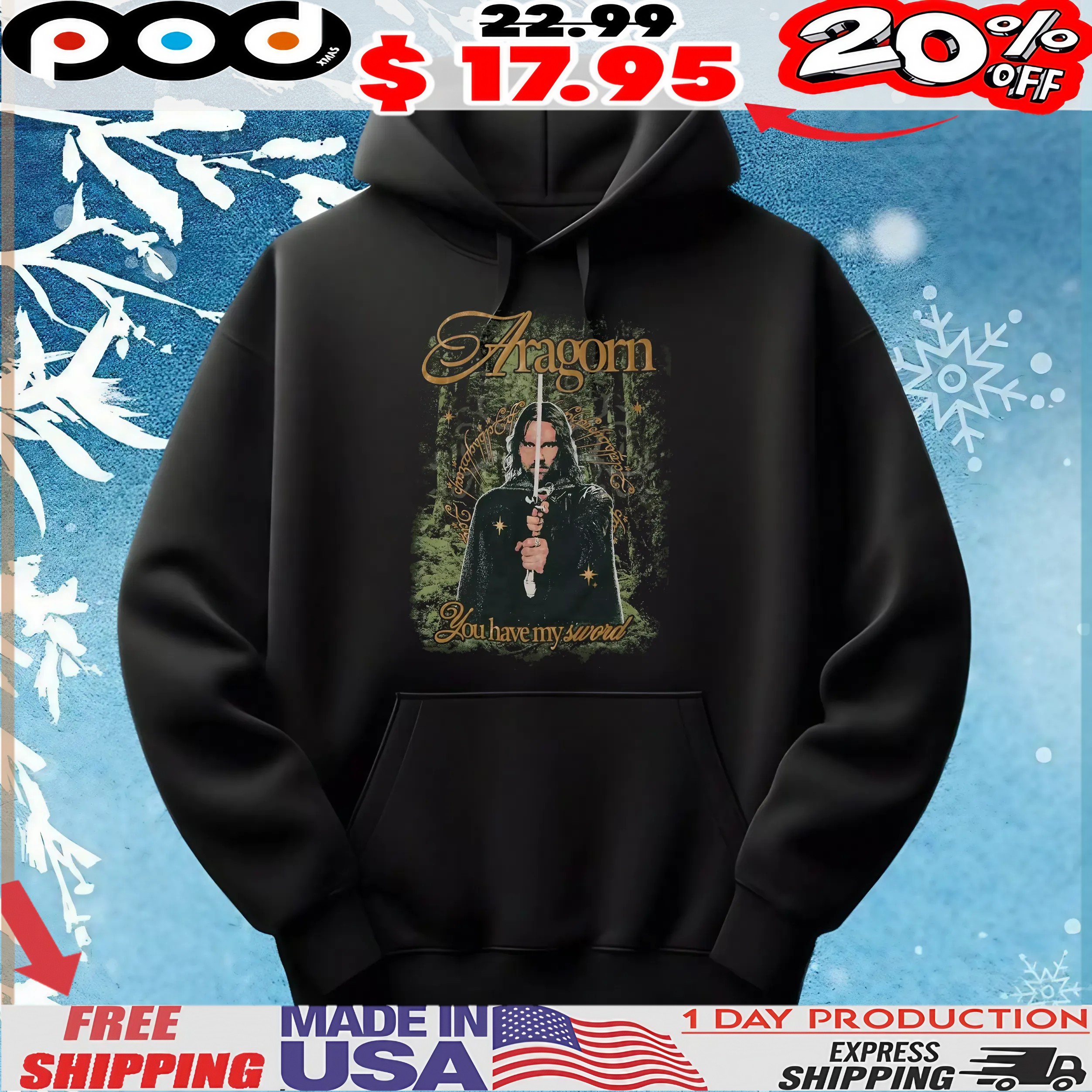 The Lord Of The Rings Aragorn You Have My Sword Vintage T Shirt