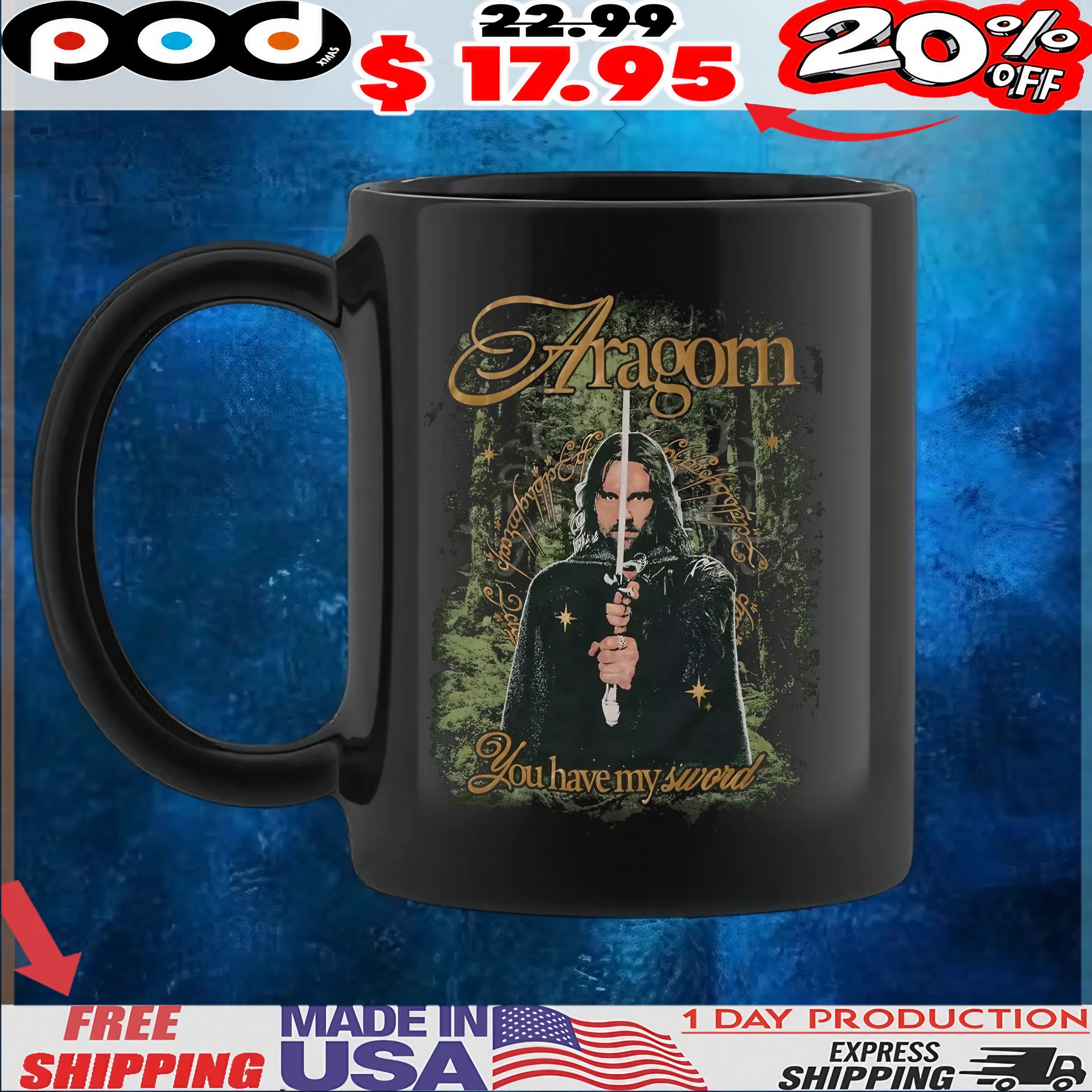 The Lord Of The Rings Aragorn You Have My Sword Vintage T Shirt