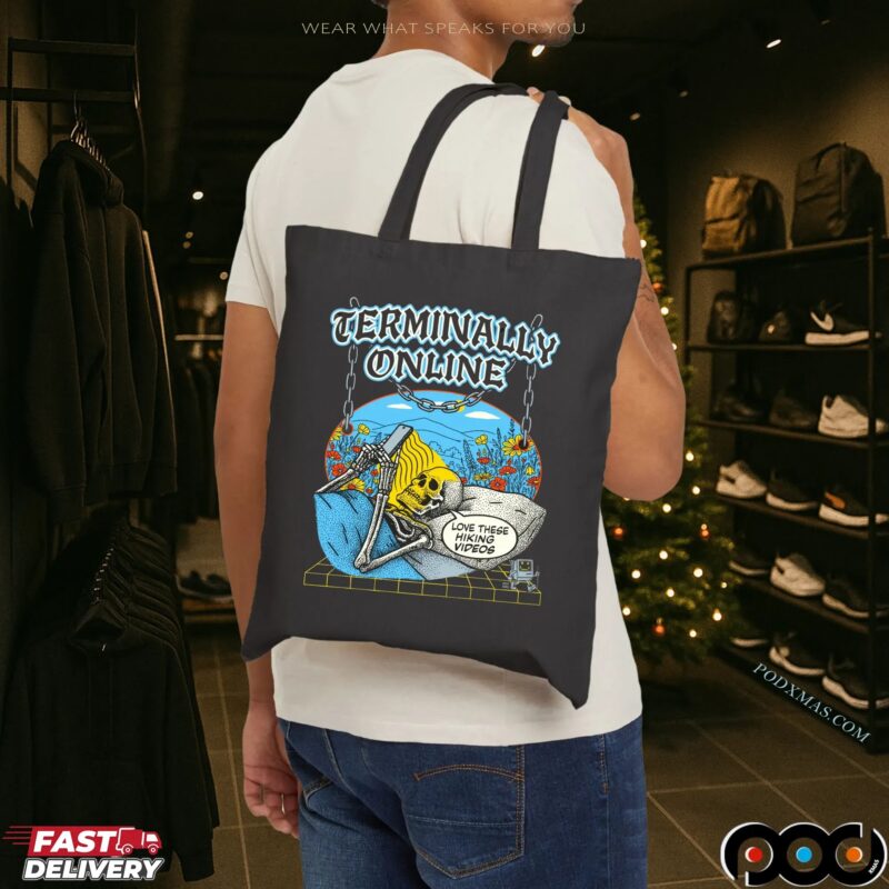 Terminally Online Skeleton On Bed Love These Hiking Videos T Shirt Terminally Online Skeleton On Bed Love These Hiking Videos T Shirt