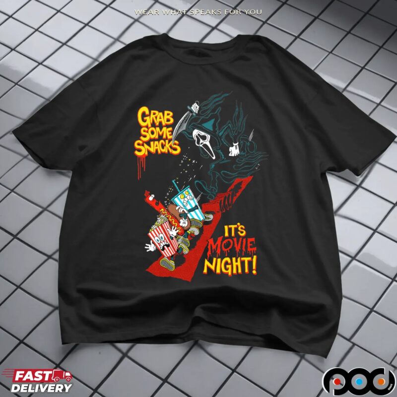 Ghost Face Grab Some Snacks It's The Movies Night Halloween T Shirt