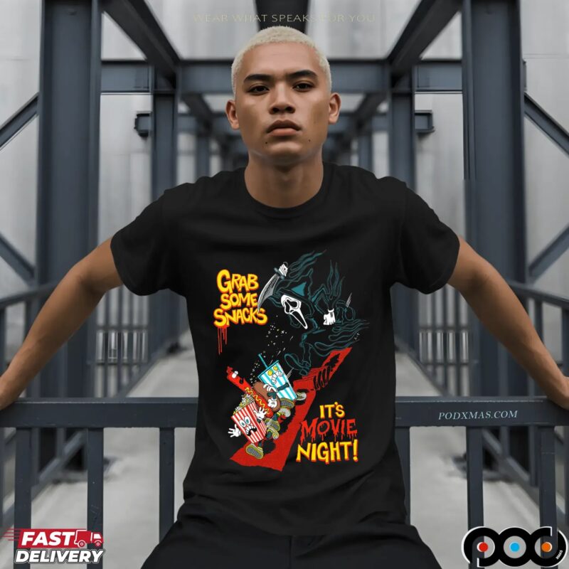 Ghost Face Grab Some Snacks It's The Movies Night Halloween T Shirt