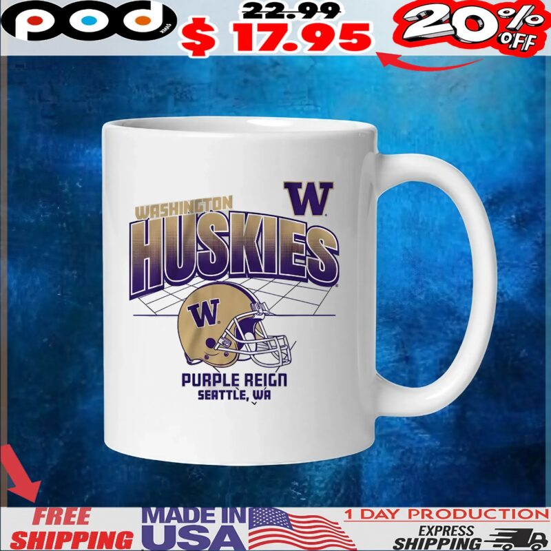 Washington Huskies Football Helmet Grid T Shirt