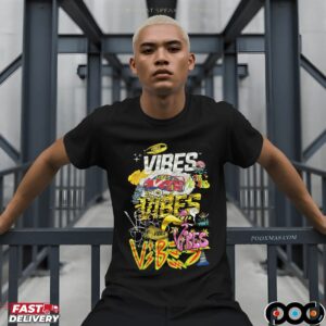 Vibes Rolling Papers Graffiti Streetwear Colorful Urban Retro Car, Smoke Art and Graffiti T Shirt