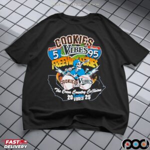 Vibes X Cookies Freeway The Cross Country Collision 2025 Skeleton Baseball Player T Shirt