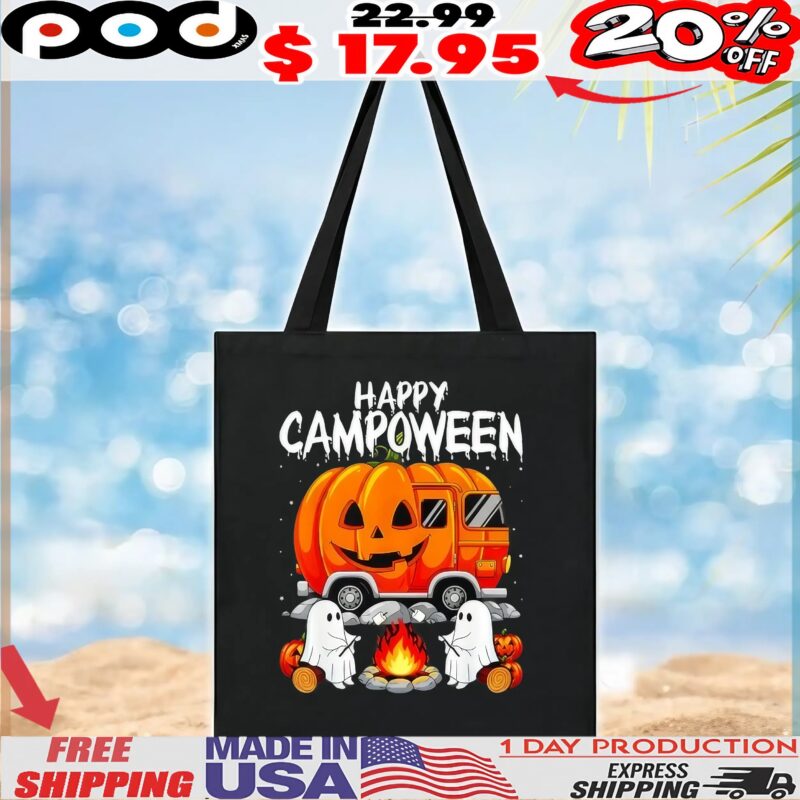 Ghost Camping Halloween Camp Life Pumpkin Car T Shirt