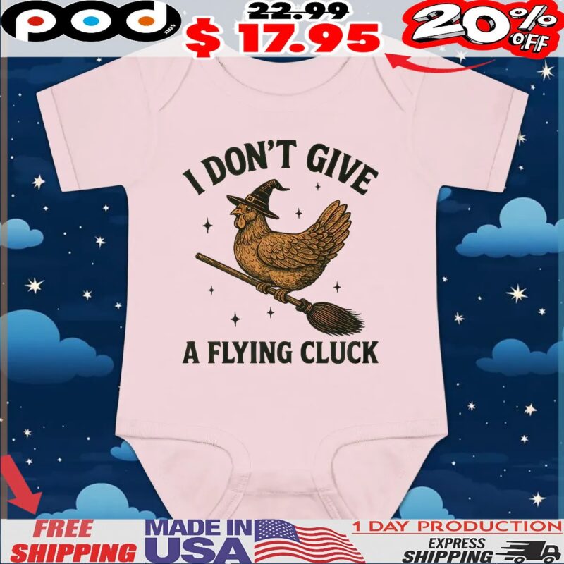 Witch Chicken I Don't Give A Flying Cluck Halloween T Shirt
