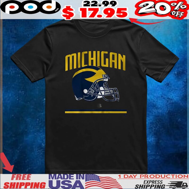 Michigan Football Vintage Helmet T Shirt