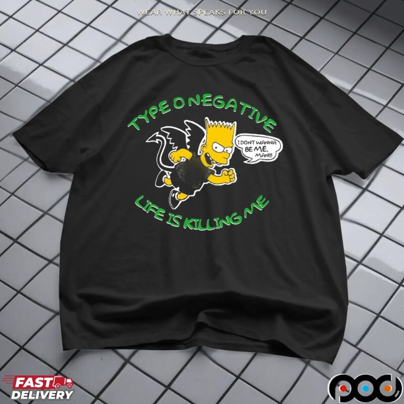 Bart Simpson Typeonegative Life Is Killing Me Music Cartoon Mashup T Shirt