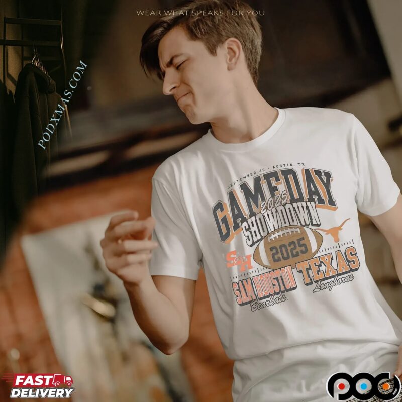 Gameday Showdown Sam Houston State Bearkats And Texas Longhorns Football 2025 Vintage T Shirt