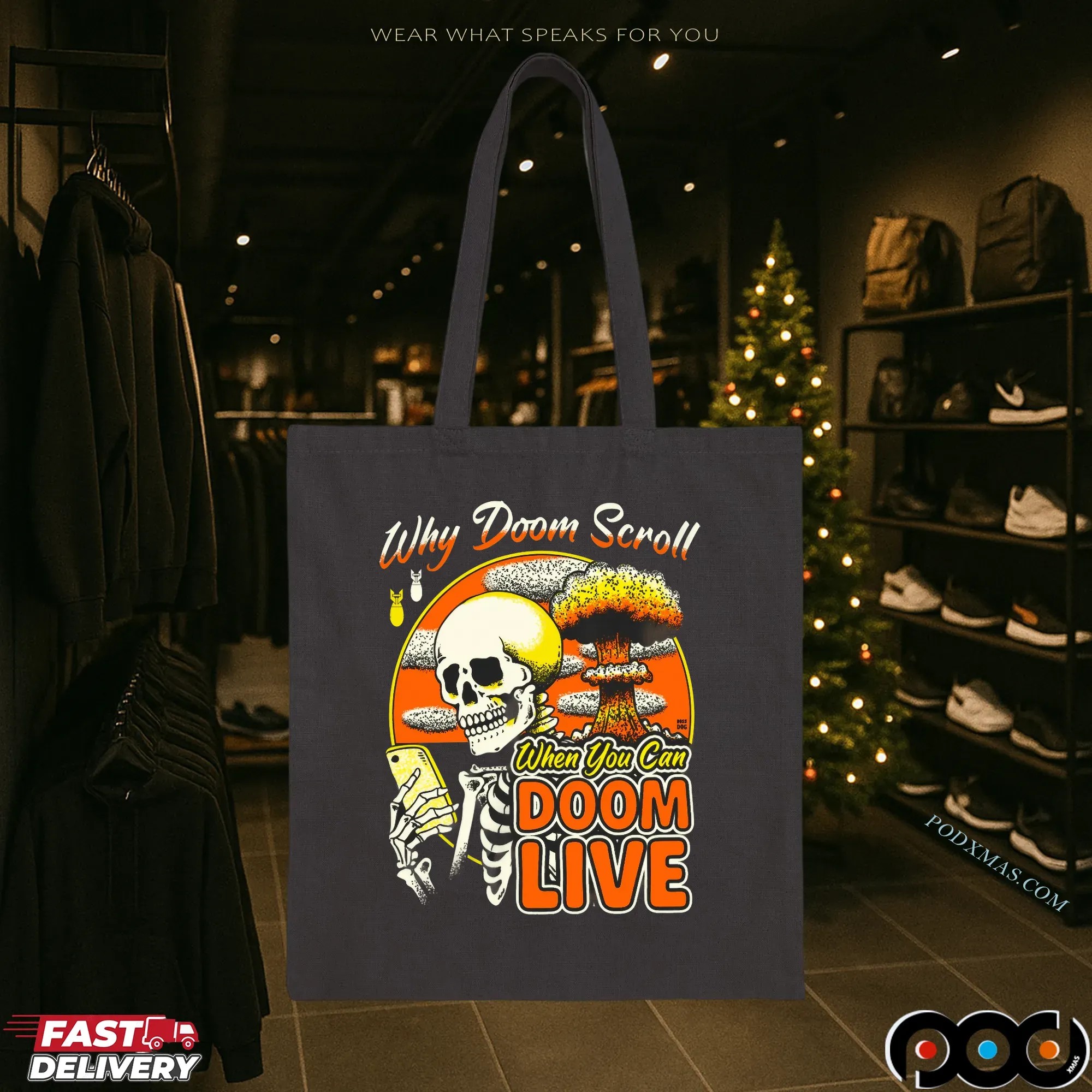 Why Doom Scroll When You Can Doom Live Skeleton T Shirt