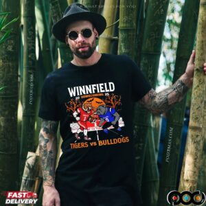 Winnfield Homecoming Tigers Vs Bulldogs 2025 Football Halloween Mashup T Shirt