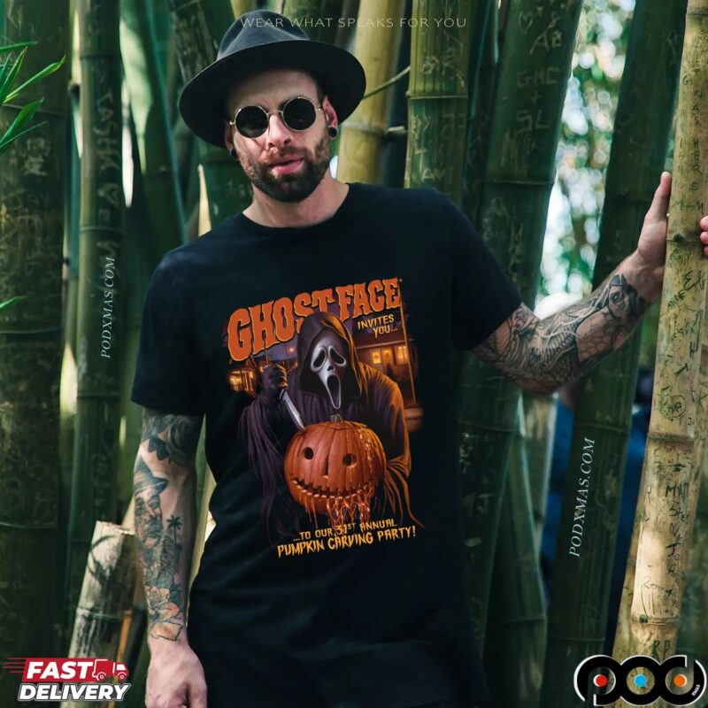Ghostface Invites You To Our 31st Annual Pumpkin Carving Halloween Party T Shirt