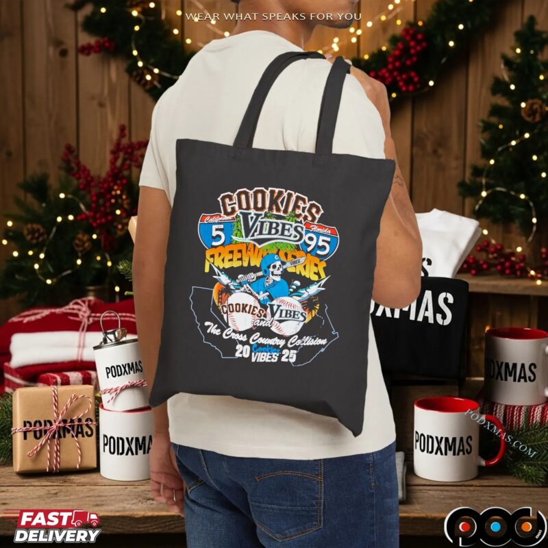 Vibes X Cookies Freeway The Cross Country Collision 2025 Skeleton Baseball Player T Shirt