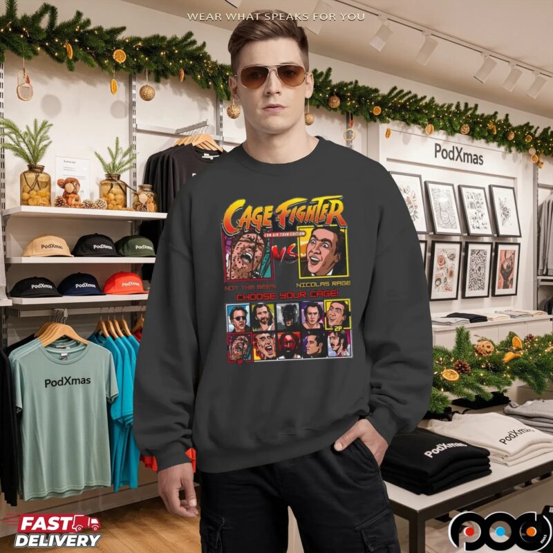 Cage Fighter Not The Bee Vs Nicolas Cage Retro Gaming Movie T Shirt