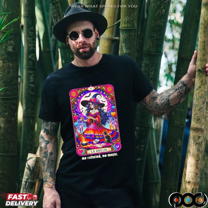 No Cafecito No Magic Bruja Card Halloween Holiday T Shirt