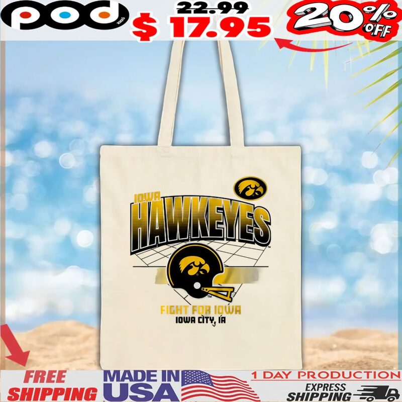 Iowa Hawkeyes Fight For Iowa Football Helmet Grid T Shirt
