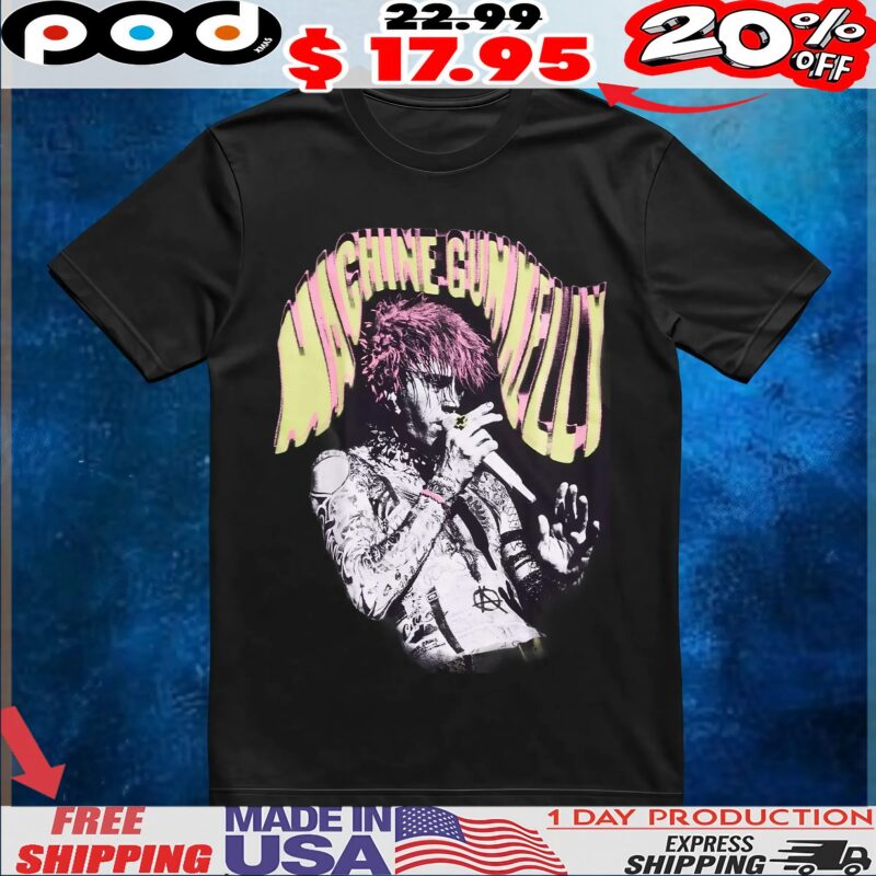 Machine Gun Kelly Pink Hair Portrait T Shirt
