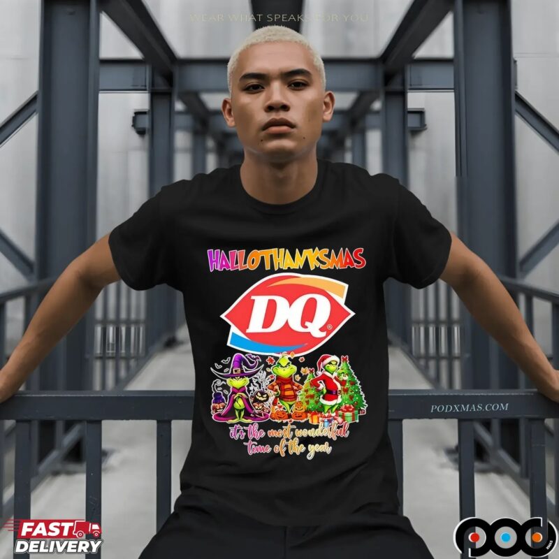 Grinch Hallothanksmas Dairy Queen It's The Most Wonderful Time Of The Year Halloween Christmas Mashup T Shirt