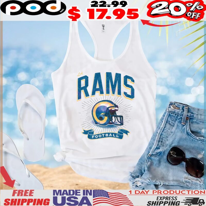 Los Angeles Rams Historic Prime Football Helmet Vintage T Shirt