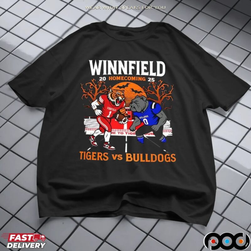 Winnfield Homecoming Tigers Vs Bulldogs 2025 Football Halloween Mashup T Shirt