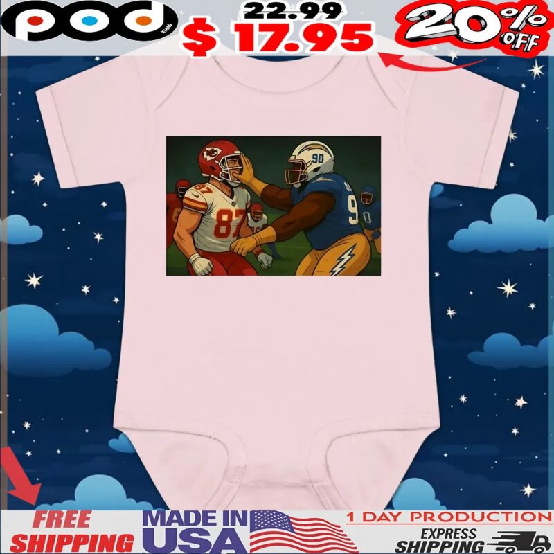 Travis Kelce Smacked By Chargers Cartoon T Shirt