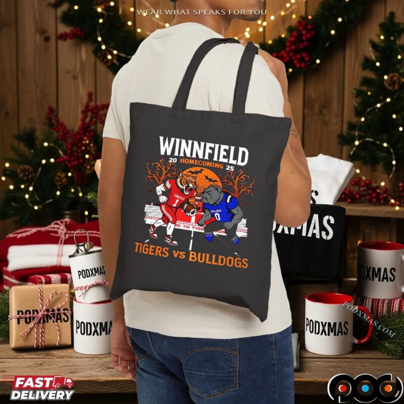 Winnfield Homecoming Tigers Vs Bulldogs 2025 Football Halloween Mashup T Shirt
