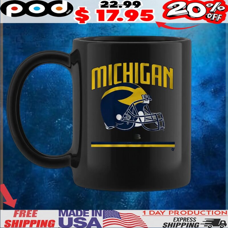 Michigan Football Vintage Helmet T Shirt