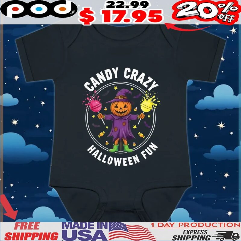 Halloween Candy Crazy Pumpkin T Shirt