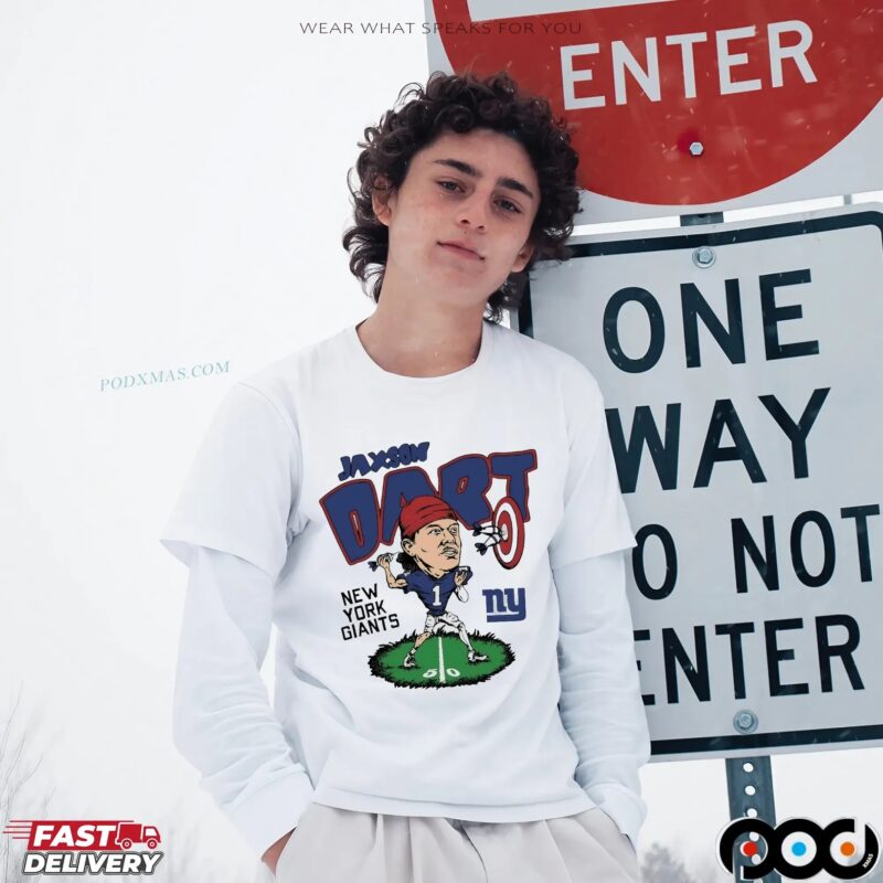 New York Giants Jaxson Dart Player Caricature T Shirt