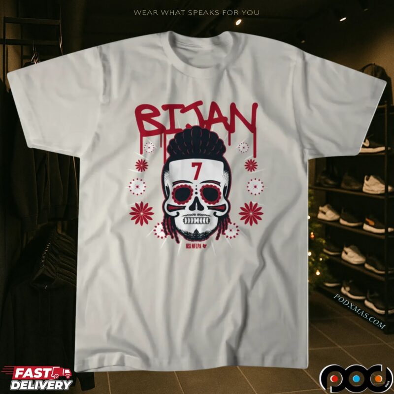 Bijan Robinson Atlanta Falcons Sugar Skull Remix Football Halloween T Shirt Bijan Robinson Atlanta Falcons Sugar Skull Remix Football Halloween T Shirt