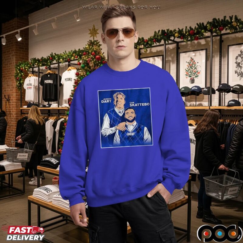 Jaxson Dart & Cam Skattebo Family Portrait Step Brothers Parody Graphic T Shirt