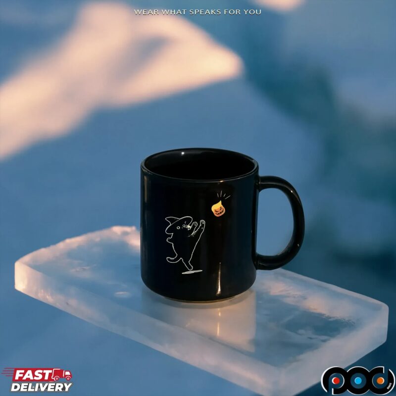 Black Cat Witch With Trump Pumpkin Halloween Spooky Season T Shirt