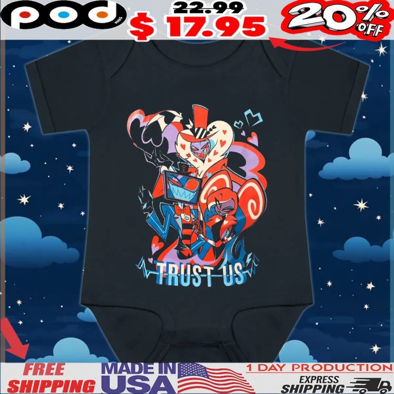 Trust Us Hazbin Hotel Lucifer Morningstar Velvet Vox T Shirt