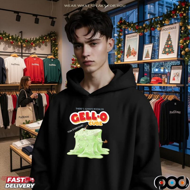 There's Always Room In Gell-o Cube Yum Everyone Skeletons Horror T Shirt