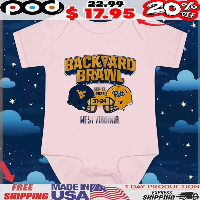 West Virginia Football Backyard Brawl Champs Helmet T Shirt