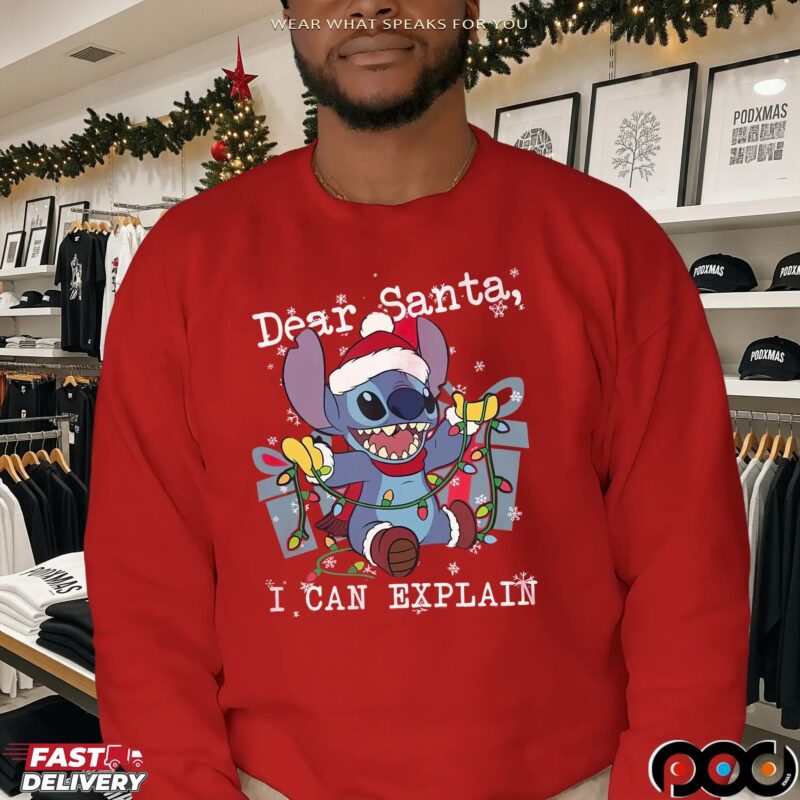 Dear Santa I Can Explain Merry Stitch Christmas T Shirt