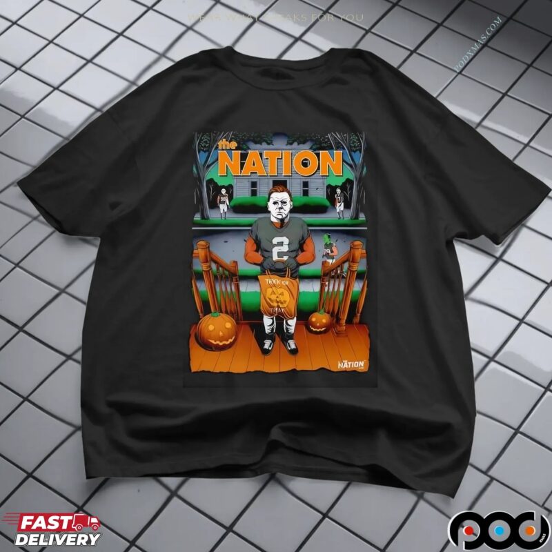 Michael Myers With Halloween Horror Film Characters The Nation Trick Or Treat T Shirt