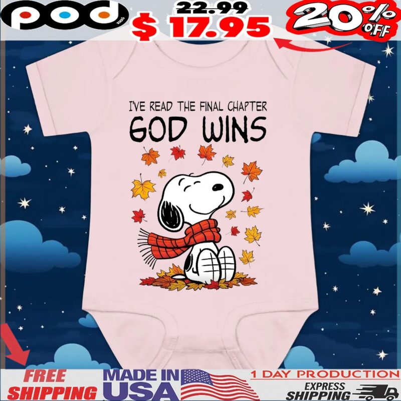 Snoopy I've Read The Final Chapter God Wins T Shirt